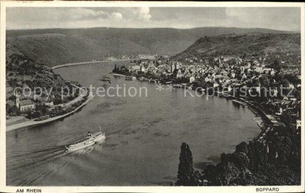 Boppard Rhein Fliegeraufnahme Rhein Dampfschiff