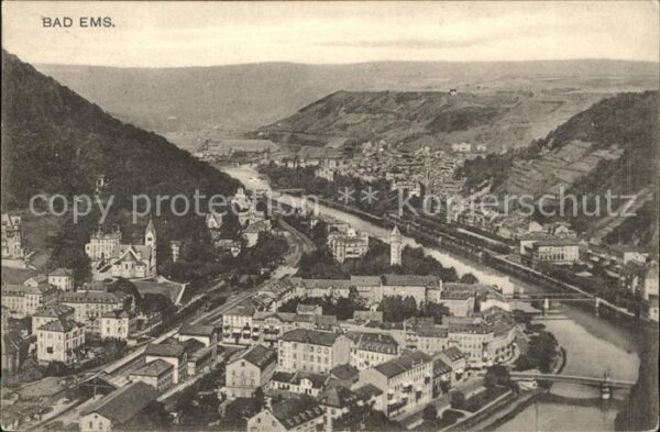 Bad Ems Lahn Fliegeraufnahme Brücke Lahn Stast