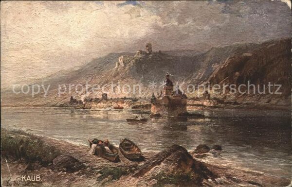 Kaub Burg Gutenfels Künstlerkarte
