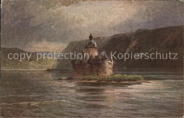 Caub Künstlerkarte Burg Gutenfels