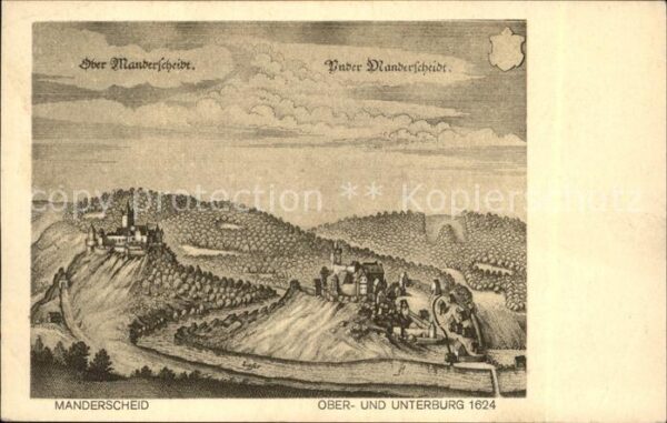 Manderscheid Eifel Künstlerkarte Ober- Unterberg