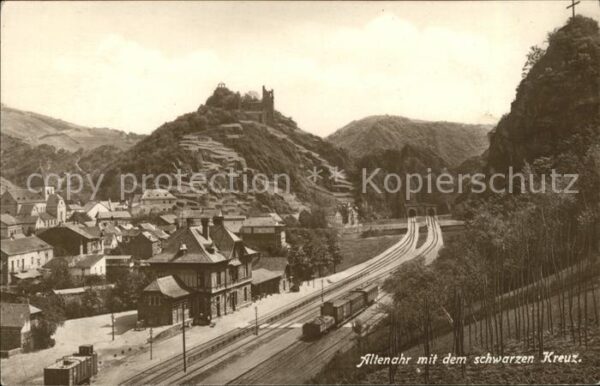Altenahr schwarzen Kreuz Eisenbahnschienen Eisen