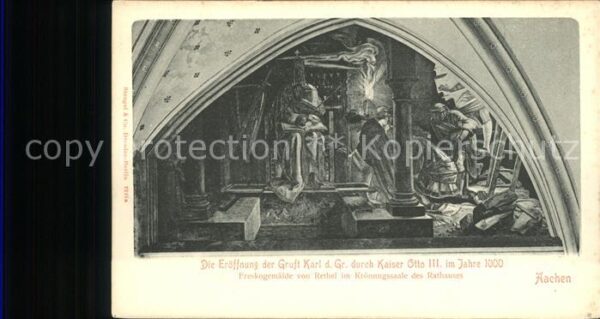 Aachen Eröffnung der Gruft Karl d.Grossen durc