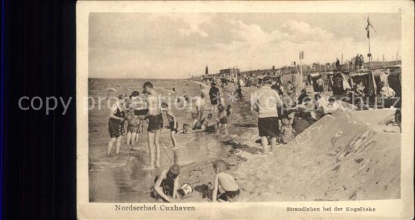 Cuxhaven Nordseebad Strandleben bei der Kugelbake