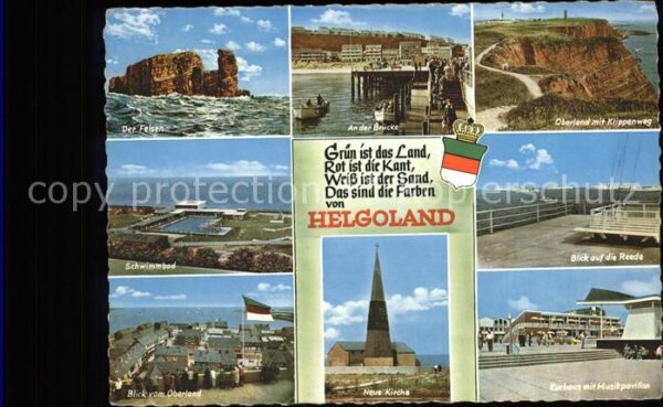 Helgoland Neue Kirche u.Kurhaus mit Musikpavillon