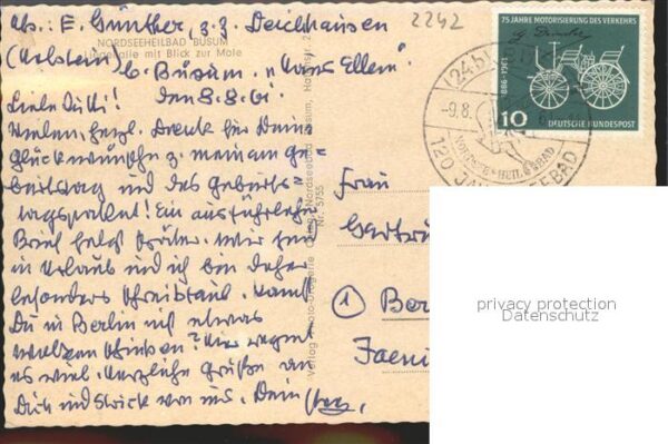 Buesum Nordseebad Liegehalle mit Blick zur Mole (Stempel) – Bild 2