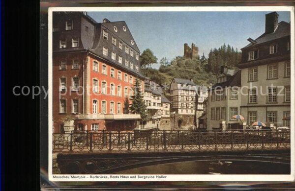 Monschau Rurbrücke Rotes Haus u.Burgruine Haller