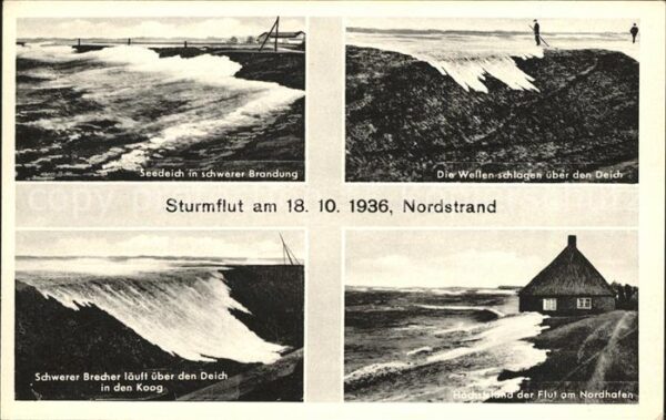 Nordstrand Sturmflut am 18.10.1936