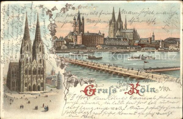 Koeln Rhein Dom u.Holzbrücke