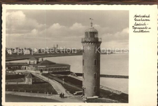 Cuxhaven Nordseebad Seedeichpromenade mit Leuchtturm (Feldp
