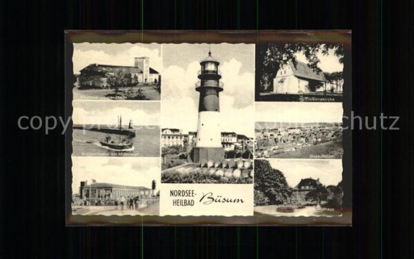 Buesum Nordseebad Rathaus u.Leuchtturm