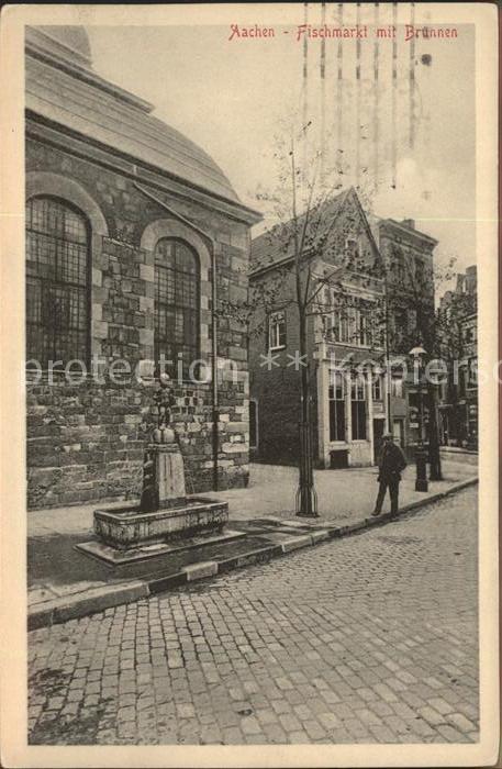 Aachen Fischmarkt mit Brunnen