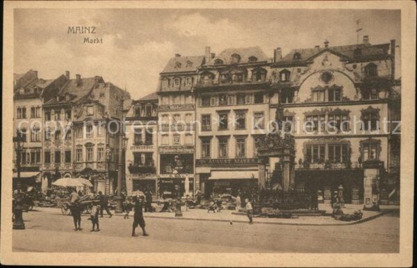 Mainz Rhein Markt mit div.Geschäften