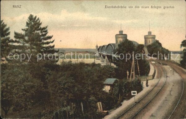Mainz Rhein Eisenbahnbrücke