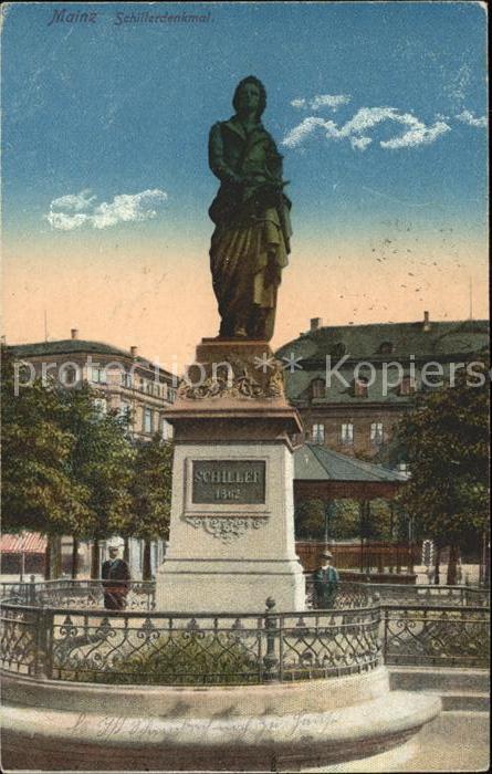 Mainz Rhein Schillerdenkmal (Feldpost)