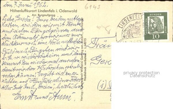 Lindenfels Odenwald Partie am Burgaufgang mit Brunnen (Stem – Bild 2