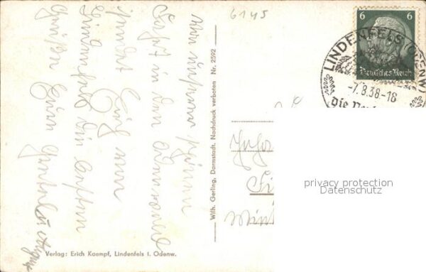 Lindenfels Odenwald mit Bismarckwarte (Stempel) – Bild 2
