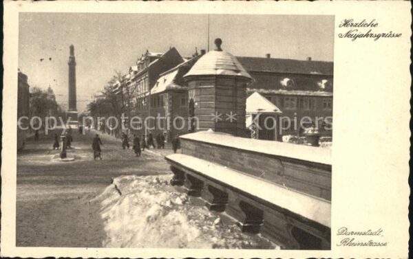 Darmstadt Rheinstrasse im Winter