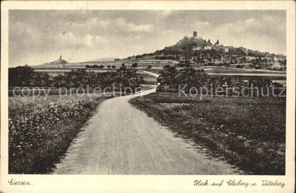 Giessen Lahn Blick auf Gleiberg u.Uetzberg (Bahnhpos