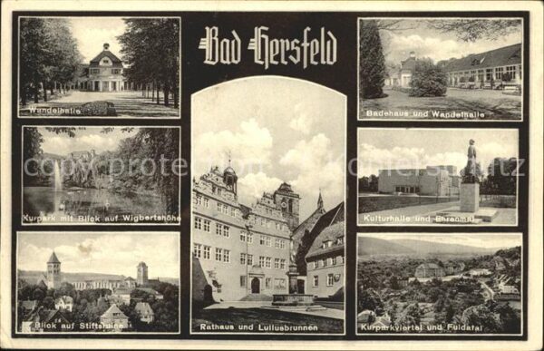 Bad Hersfeld Rathaus mit Lullusbrunnen u.Kulturhalle