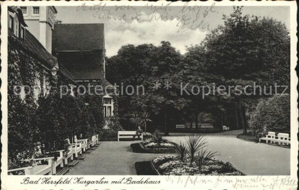 Bad Hersfeld Kurgarten mit Badehaus (Stempel)