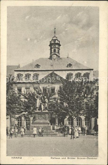 Hanau Main Rathaus u.Brüder Grimm-Denkmal (Feldpos