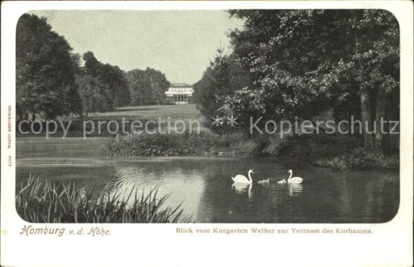 Bad Homburg Hoehe Kurgarten Weiher u.Terrasse des Kurhaus