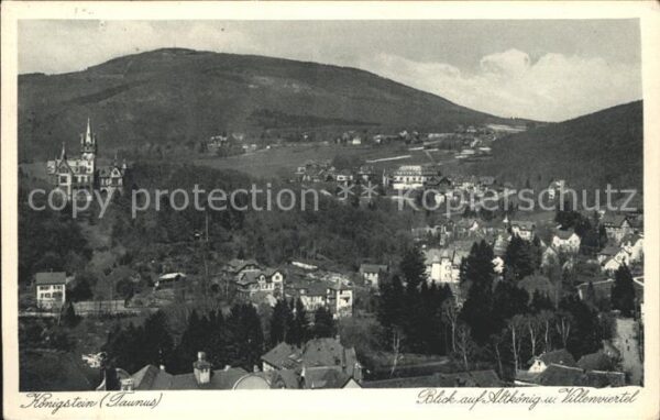 Koenigstein Taunus Blick auf Altkönig u.Villenviertel (Ste