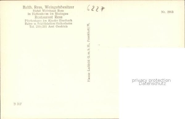Hattenheim Rheingau Luftaufnahme vom Hotel Weinhaus Ress – Bild 2