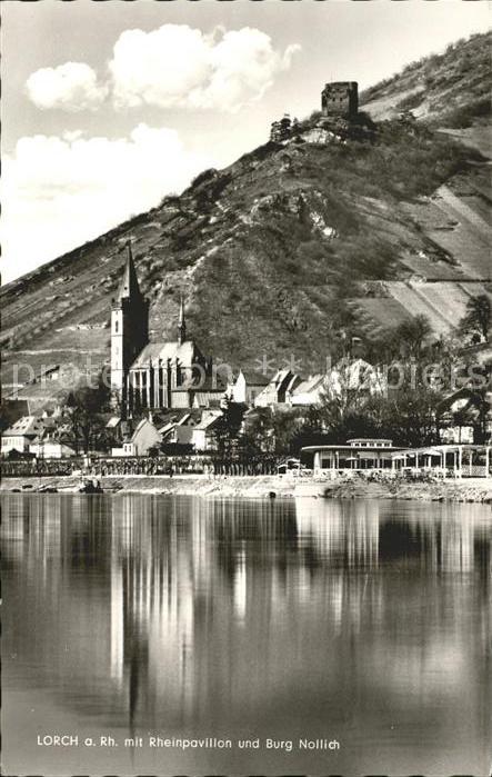 Lorch Rheingau mit Rheinpavillon u.Burg Nollich