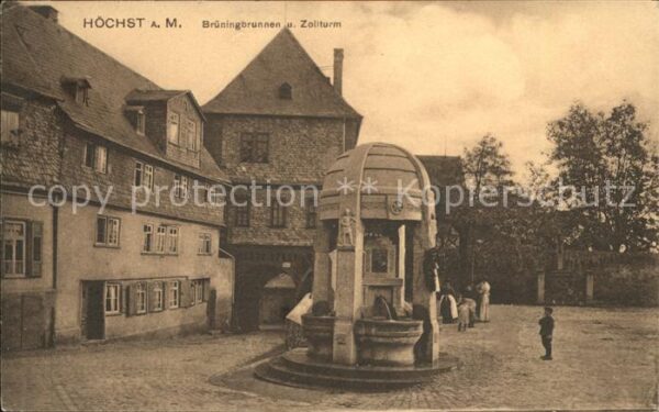 Hoechst Main Brüningbrunnen u.Zollturm