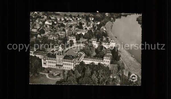 Hanau Main mit Schloß Philippsruhe (Luftaufnahme)