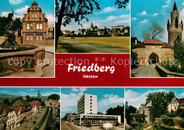 Friedberg Hessen Schloss Brunnen Panorama Adolphsturm Ma