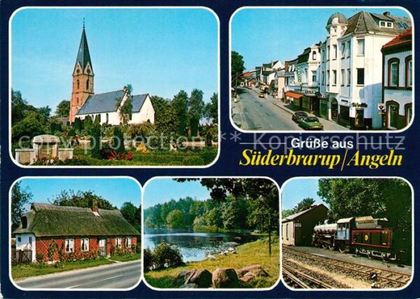Suederbrarup Kirche Strassenpartien Schwanenteich Da