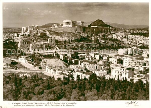 Athen Griechenland Gesamtansicht mit Akropolis