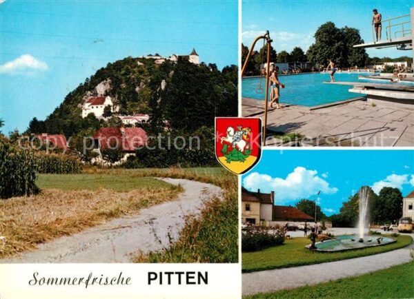Pitten Schlossberg Schwimmbad Springbrunnen