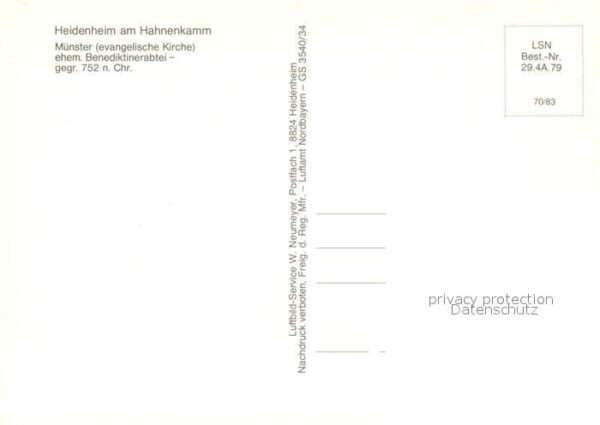 Heidenheim Mittelfranken Fliegeraufnahme Münster – Bild 2