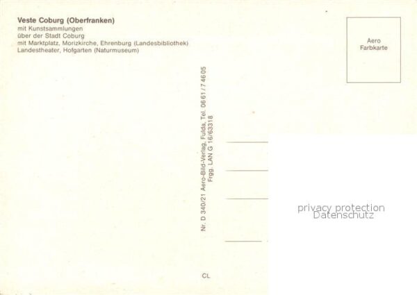 Coburg Fliegeraufnahme Veste – Bild 2