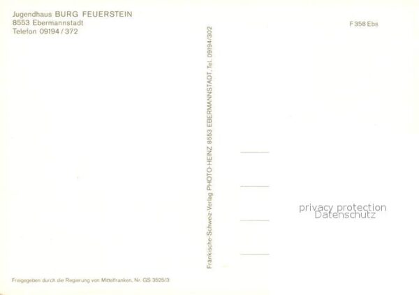 Ebermannstadt Fliegeraufnahme Burg Feuerstein – Bild 2