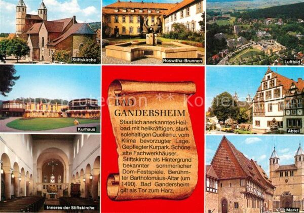 Bad Gandersheim Stiftskirche Roswitha Brunnen Kurhaus M