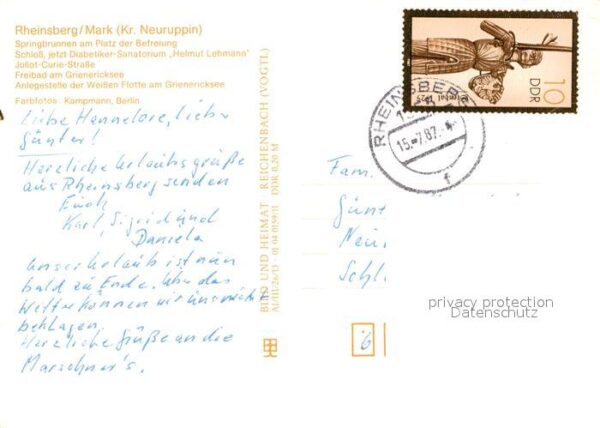 Rheinsberg Springbrunnen Schloss Joliot Curie Stra – Bild 2
