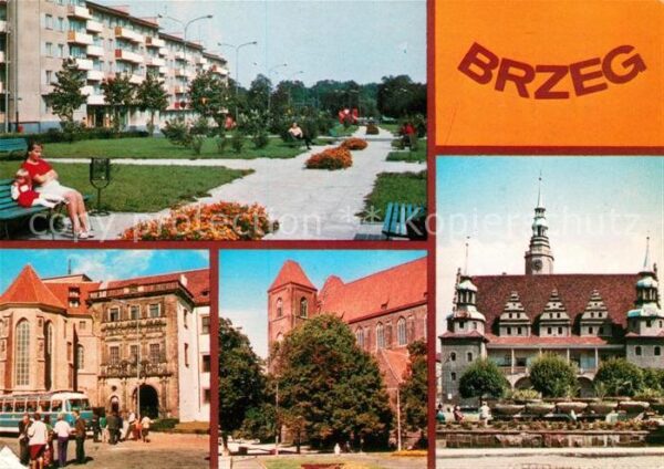 Brzeg Brieg Schlesien Parkanlage Rathaus Kirche