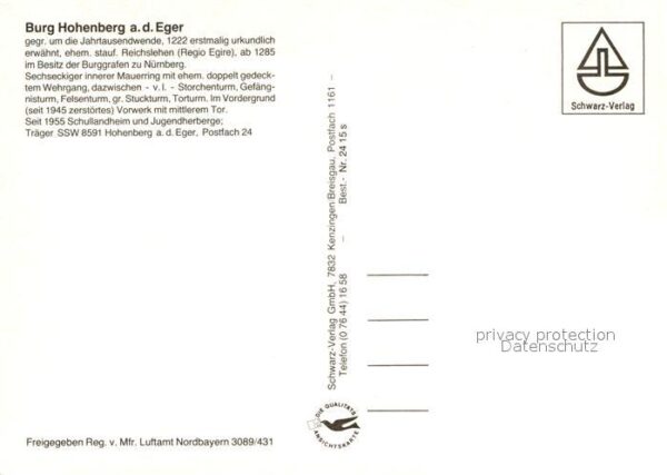 Hohenberg Eger Fliegeraufnahme Burg – Bild 2