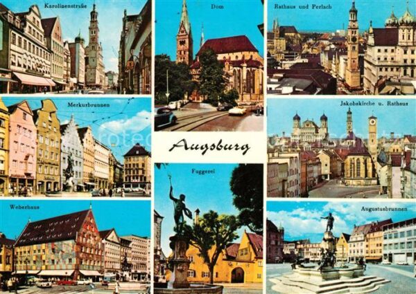 Augsburg Karolinenstraße Dom Rathaus Perlach Web