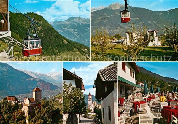 Dorf Tirol Berg Talstation Hochmut Seilbahn Schlos