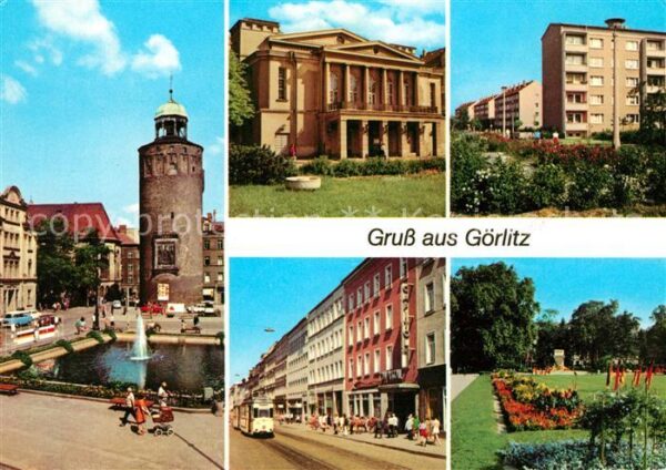 Goerlitz Sachsen Marienplatz Frauenturm Gerhart Hauptman