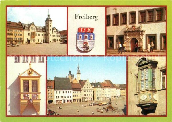 Freiberg Sachsen Rathaus Stadtwappen Rathausportal Oberm
