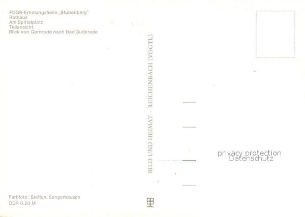 Gernrode Harz FDGB Erholungsheim Stubenberg Rathaus A – Bild 2