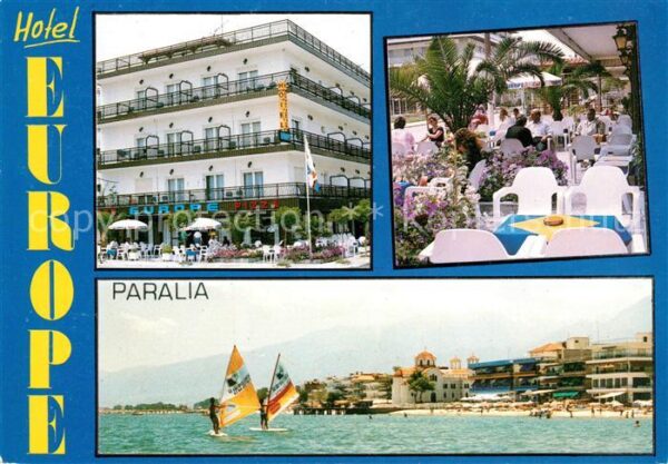 Paralia Hotel Europe Terrasse Strandpartie
