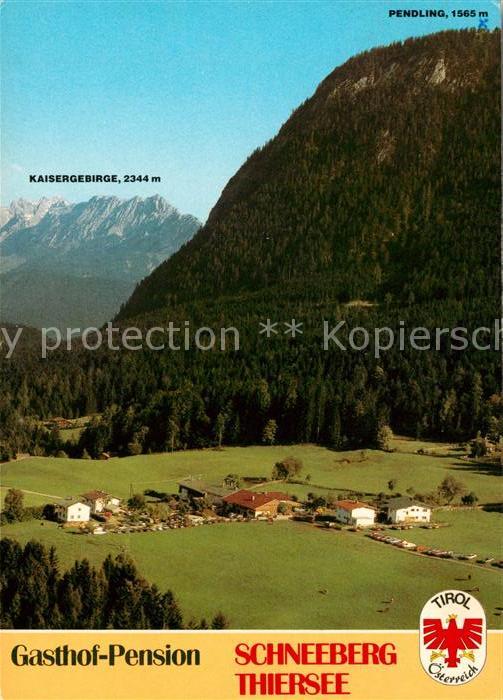 Thiersee Gasthof Pension Schneeberg mit Kaiserge
